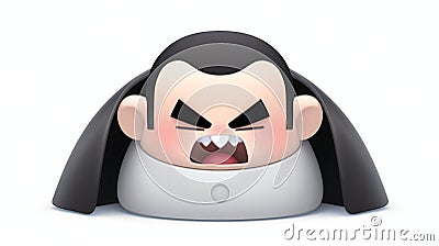 Angry cartoon character in a dark cloak Cartoon Illustration