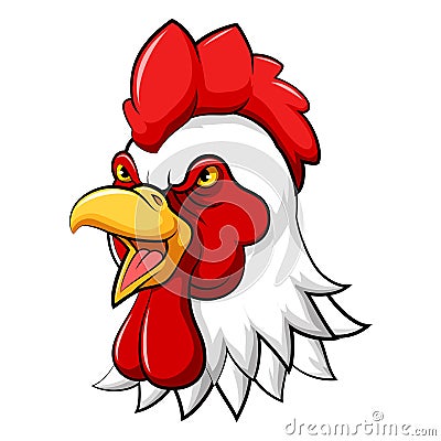 Angry rooster head mascot Vector Illustration