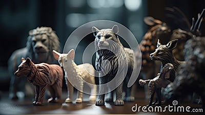 Illustration of animal toy sets Stock Photo