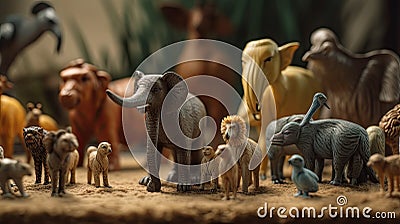 Illustration of animal toy sets Stock Photo