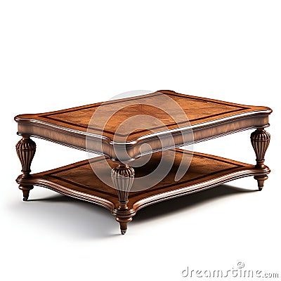 Antique table on a white background Cartoon Illustration