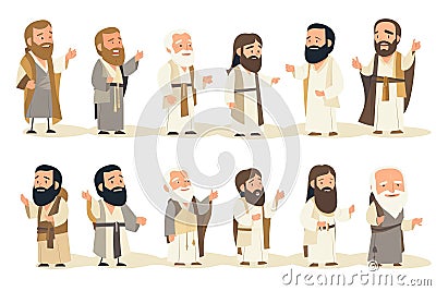 Illustration of 12 apostles on white background. Generative AI Stock Photo