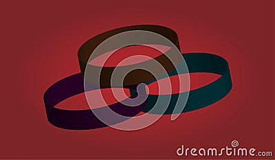 Illustration art of abstract three colourful circles Stock Photo