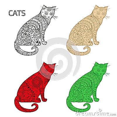 Illustration. Art creation cat Vector Illustration