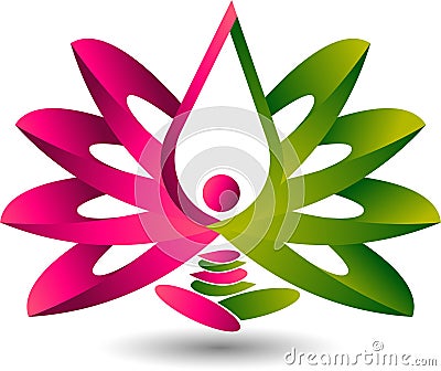 Lotus meditation logo Vector Illustration