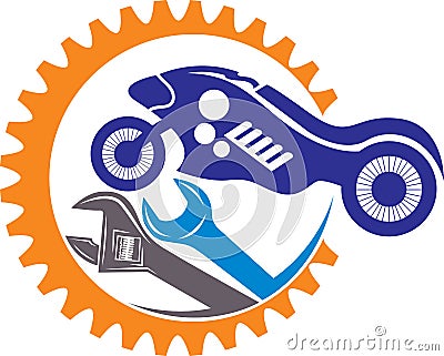 Motorcycle service logo Vector Illustration