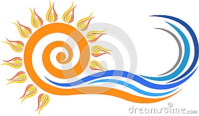 Swirl sun logo Vector Illustration