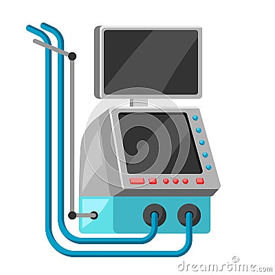 Illustration of artificial lung maintenance apparatus. Vector Illustration