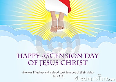 Ascension day of Jesus Christ Vector Illustration