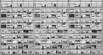 Illustration of asian commercial and residential building Vector Illustration