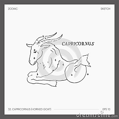 Illustration of astrological zodiac Capricornus Vector Illustration