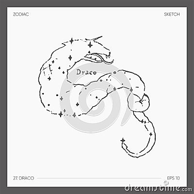 Illustration of astrological zodiac Draco Vector Illustration