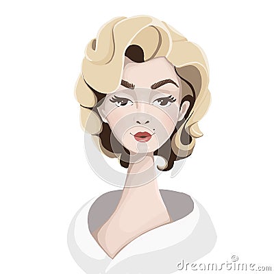 Illustration of an attractive blonde Cartoon Illustration