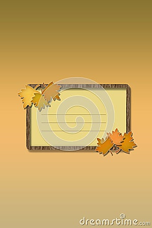 Illustration autumn background frame with maple leaves vertical form copy space Stock Photo