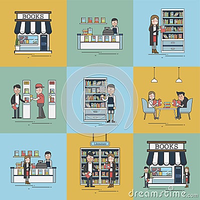 Illustration of avatar activities set Stock Photo