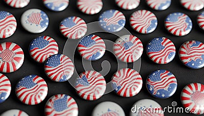 An Illustration Of An Awe - Inspiring Collection Of Patriotic Buttons Stock Photo