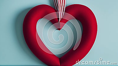 An Illustration Of An Awe - Inspiring Heart Shaped Decoration On A Wall AI Generative Stock Photo