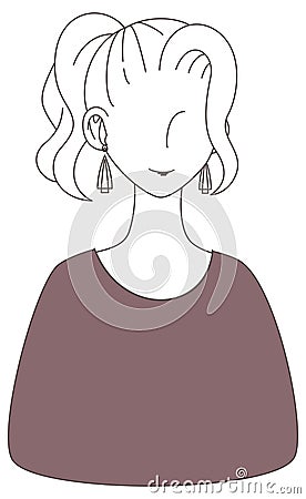illustration of a simple girly woman (smile) Vector Illustration