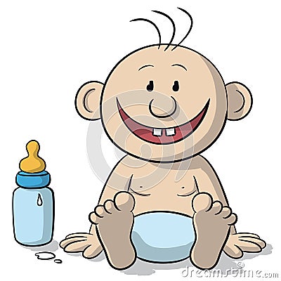 Illustration of baby laughing Vector Illustration