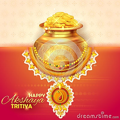 Background for Happy Akshay Tritiya religious festival of India celebration Vector Illustration