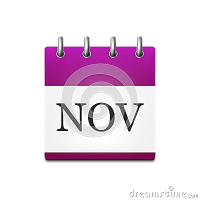 Illustration of the calendar in November Vector Illustration