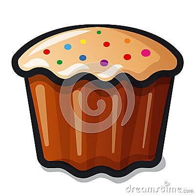 Baked panettone Vector Illustration