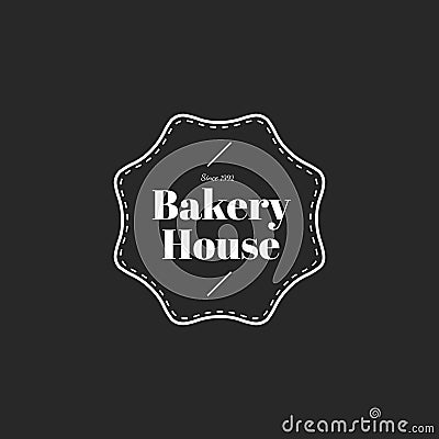 Illustration of bakery house stamp banner Stock Photo