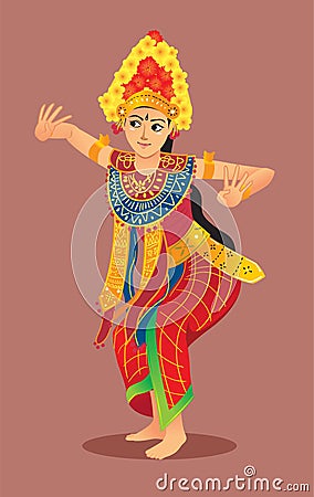 illustration of balinese dance Vector Illustration