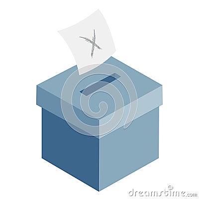 Ballot box with ballot paper Vector Illustration