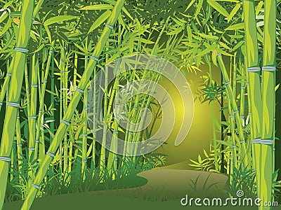 Bamboo forest scene Vector Illustration