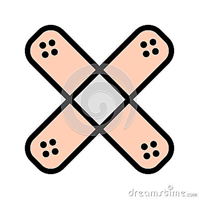 Illustration Band Aid Icon For Personal And Commercial Use. Stock Photo
