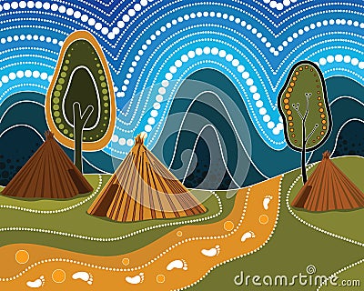 An illustration based on aboriginal style Vector Illustration