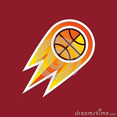 Illustration, basketball on fire Vector Illustration