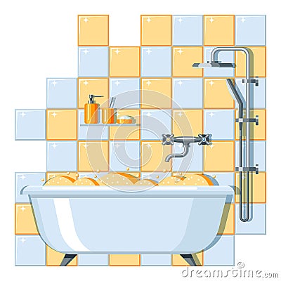 Illustration of bathroom interior. Vector Illustration