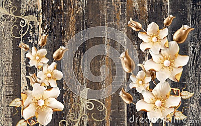 Illustration of beautiful abstract white floral decorative pattern dark background graphical Stock Photo