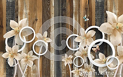 Illustration of beautiful abstract white floral decorative pattern dark background Stock Photo
