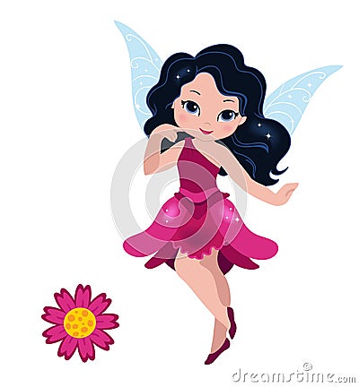 Illustration of a beautiful burgundy fairy Vector Illustration