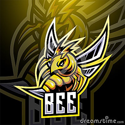 Bee esport mascot logo design Vector Illustration