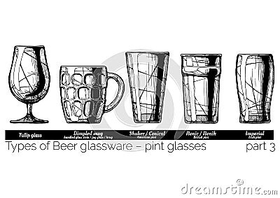 Illustration of Beer glassware Vector Illustration