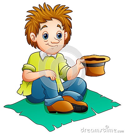 Beggar man cartoon Vector Illustration