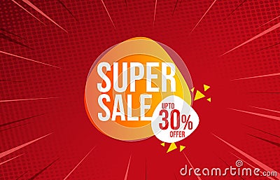 Illustration of super sale price on color background. Stock Photo