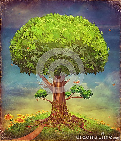 Illustration of a big tree Stock Photo