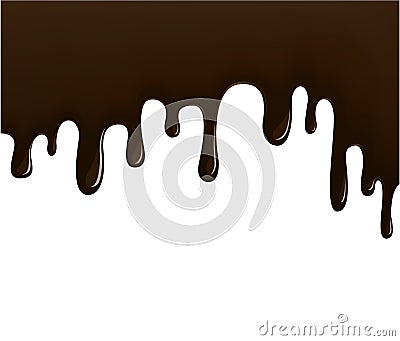 Black chocolate flowing background Vector Illustration