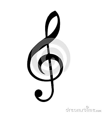 Illustration of a black clef isolated on white bac Vector Illustration