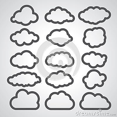 Illustration of black clouds collection Vector Illustration