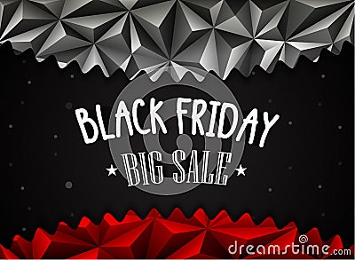 Black Friday sale polygonal background Vector Illustration