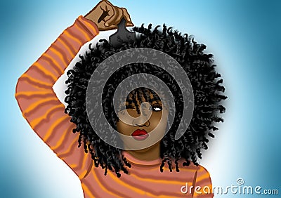 Black girl`s afro curly hair Stock Photo