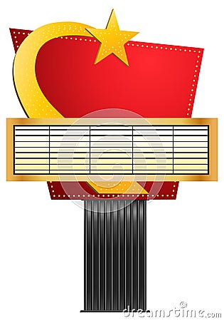 Illustration of a blank sign drive in theater with star shape Stock Photo