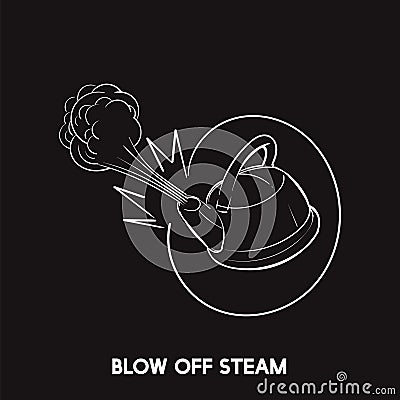 Illustration of blow off steam idiom Stock Photo