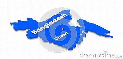 Map of Bangladesh. 3D isometric perspective illustration Stock Photo